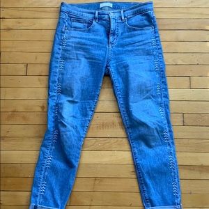 Loft floral embroidered light jeans